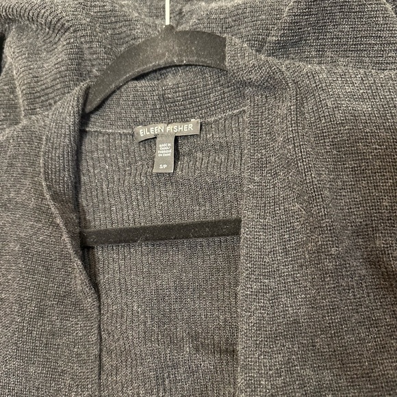 Eileen Fisher Long Cardigan Small Dark Gray Soft Cozy Cashmere - Picture 4 of 5